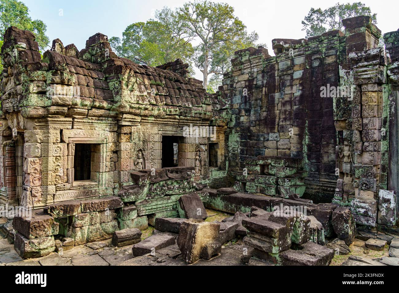 Camboya. Siem Riep. El parque arqueológico de Angkor. Las ruinas de Preah Khan siglo 12th templo hindú Foto de stock