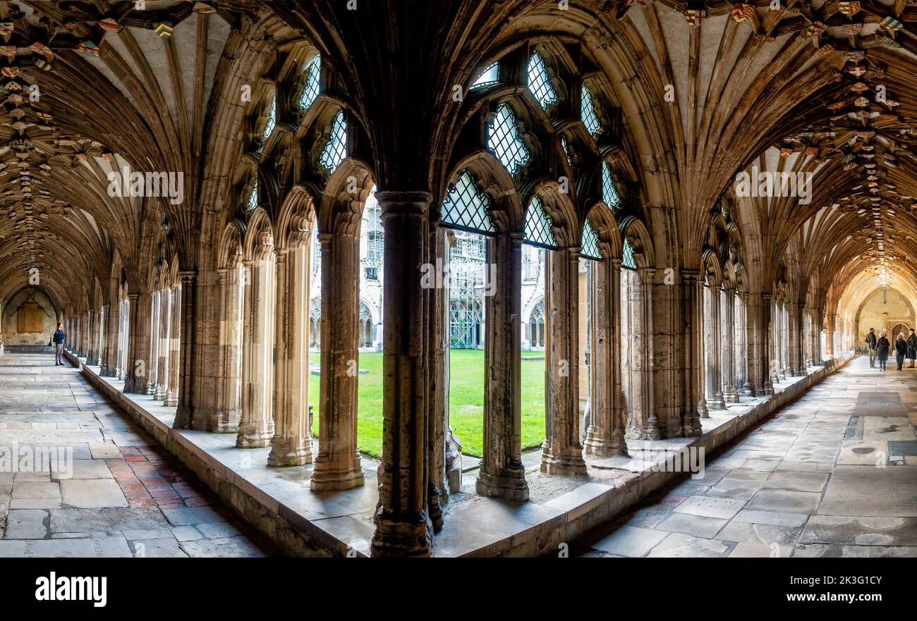 Catedral de Canterbury, The Cloisters, Canterbury, Kent, Inglaterra Foto de stock