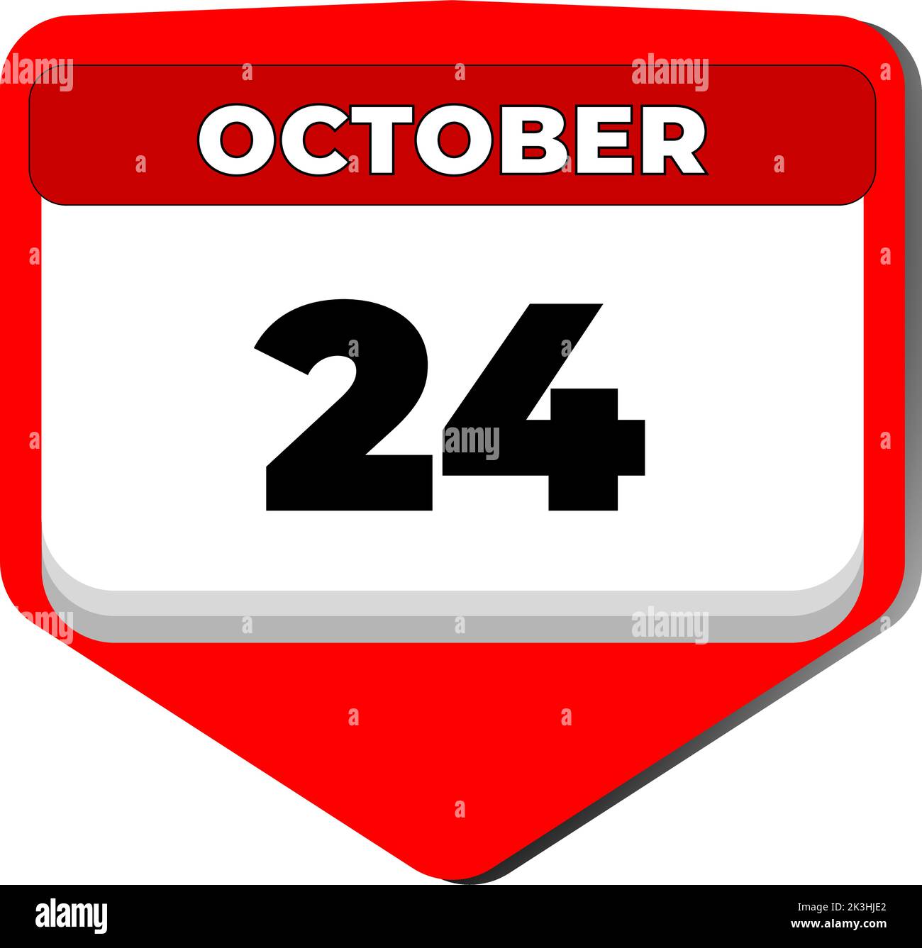 24 Octubre vector icono calendario día. 24 fecha de octubre. Vigésimo