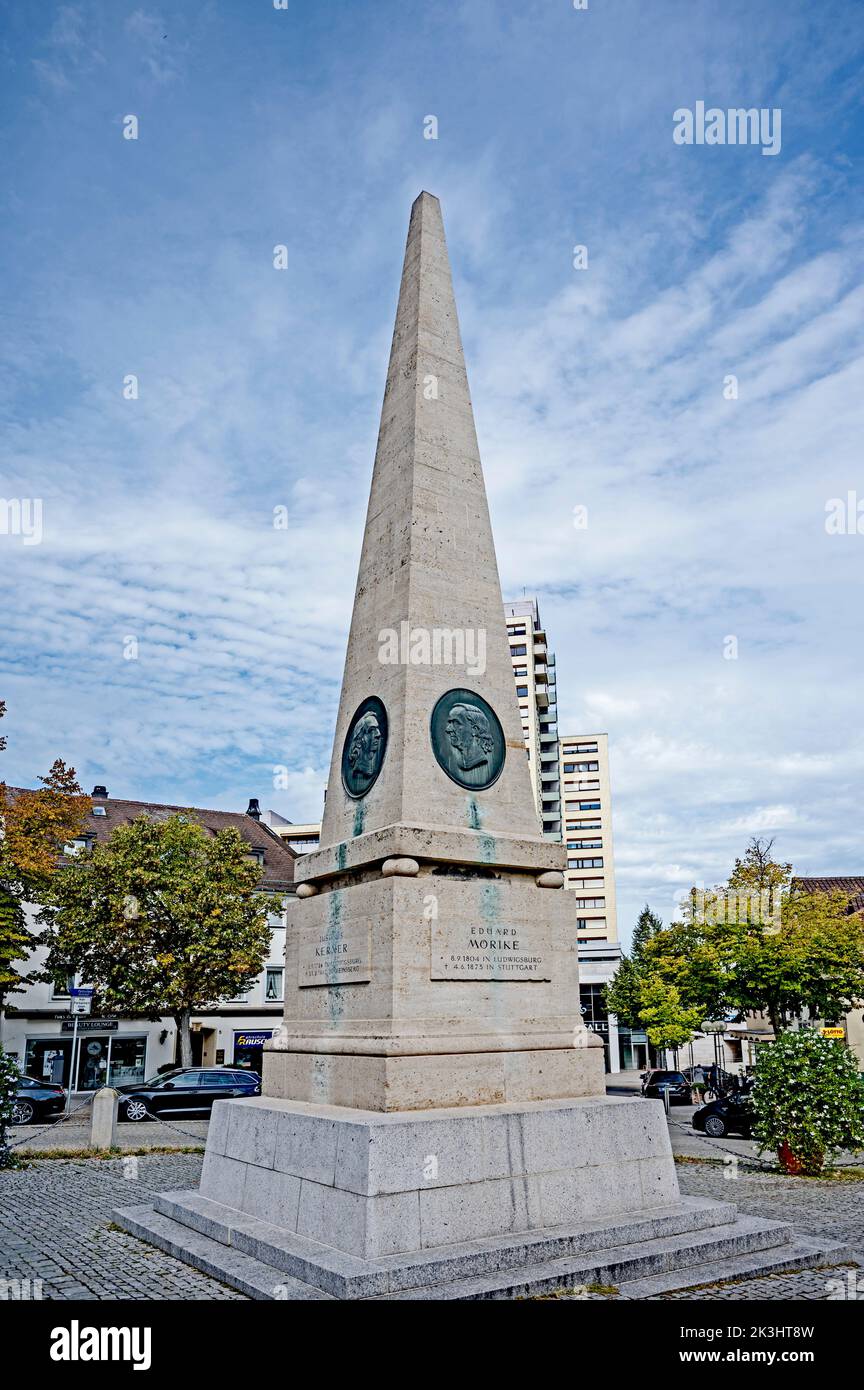 Ludwigsburg (Baden-Württemberg, Alemania): Obelisco am Holzmarkt Foto de stock