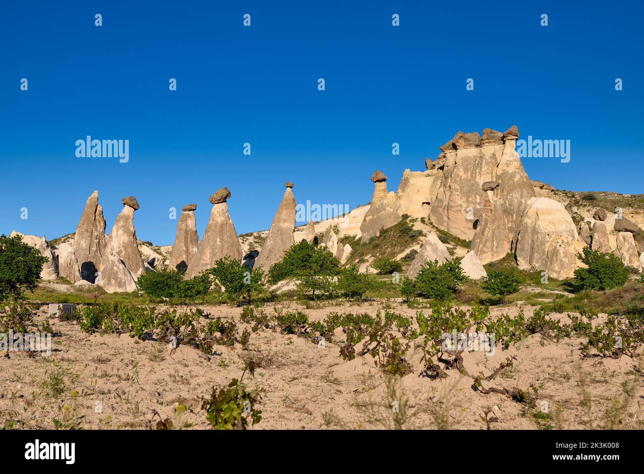 Paisaje pintoresco en el oeste del valle de Pasaba, Goreme, Capadocia, Anatolia, Turkeyreme, Foto de stock
