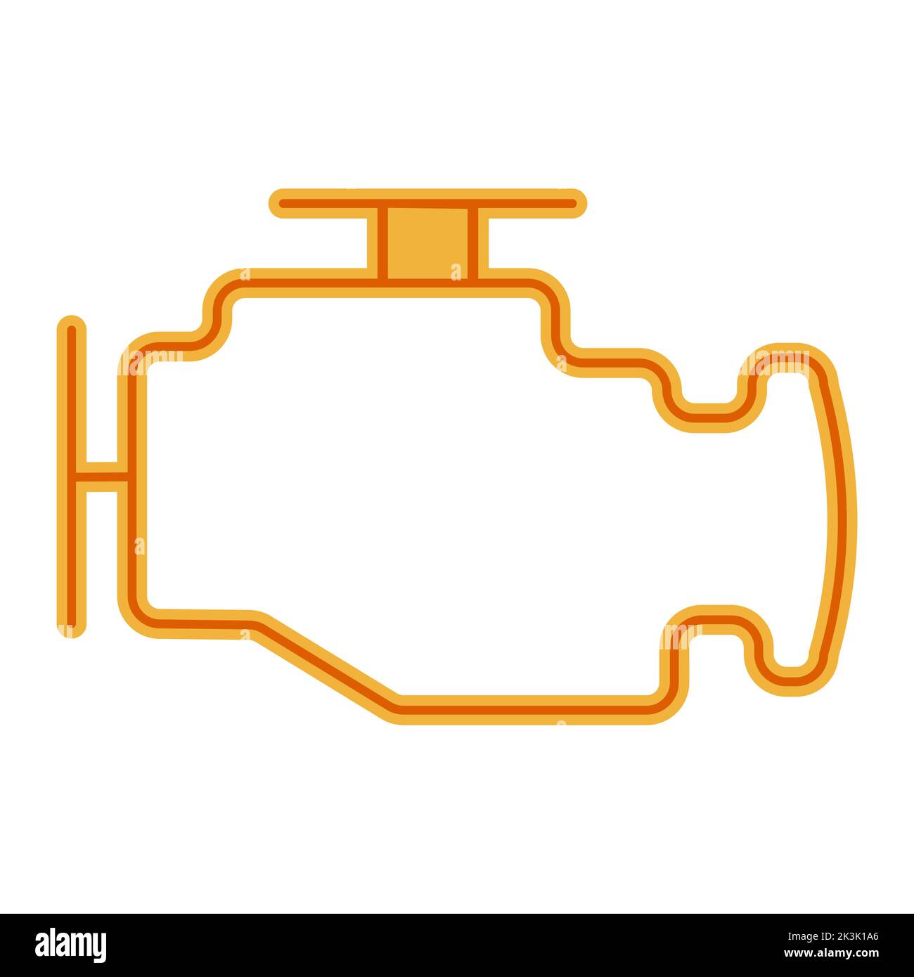 Icono de advertencia de vehículo de la luz de revisión del motor, señal automática del motor de aceite Ilustración del Vector