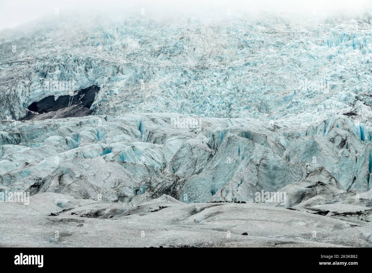 Glaciar Vatnajokull cerca de Skaftafell, Islandia Foto de stock