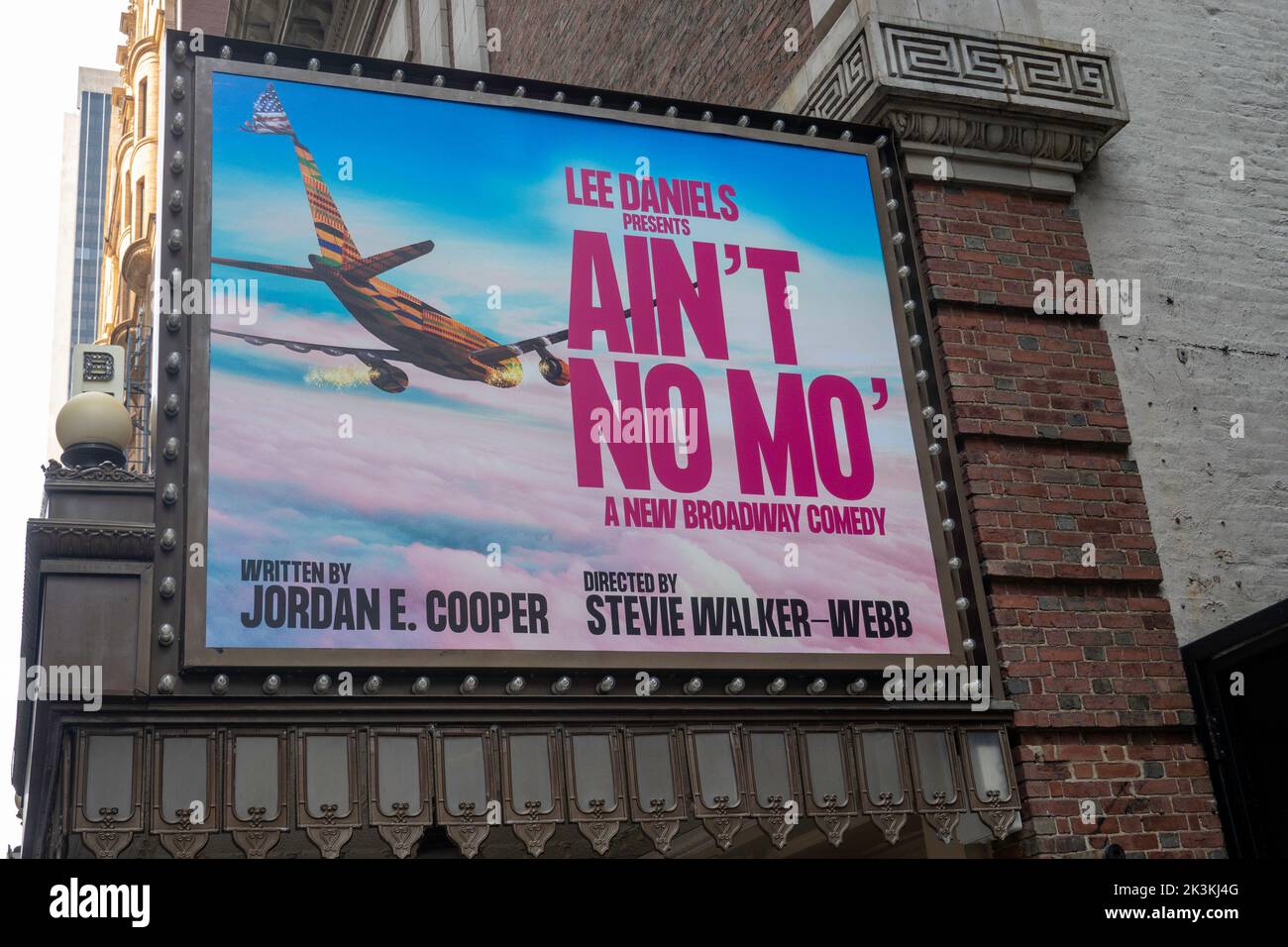 Anuncio del Teatro Belasco con 'Ai't No Mo', Nueva York, Estados Unidos 2022 Foto de stock