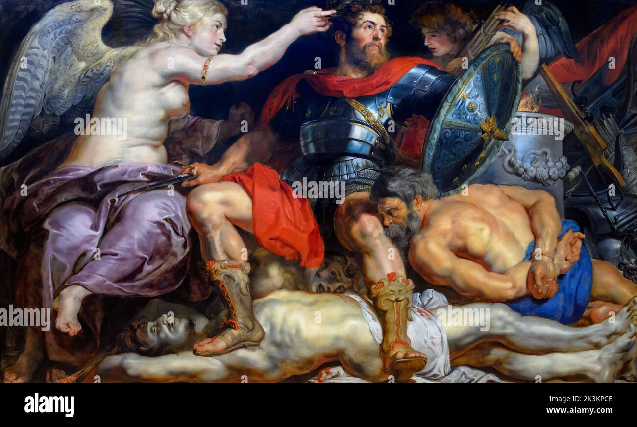 El triunfo del vencedor de Peter Paul Rubens (1577-1640), óleo sobre lienzo, c. 1614 Foto de stock