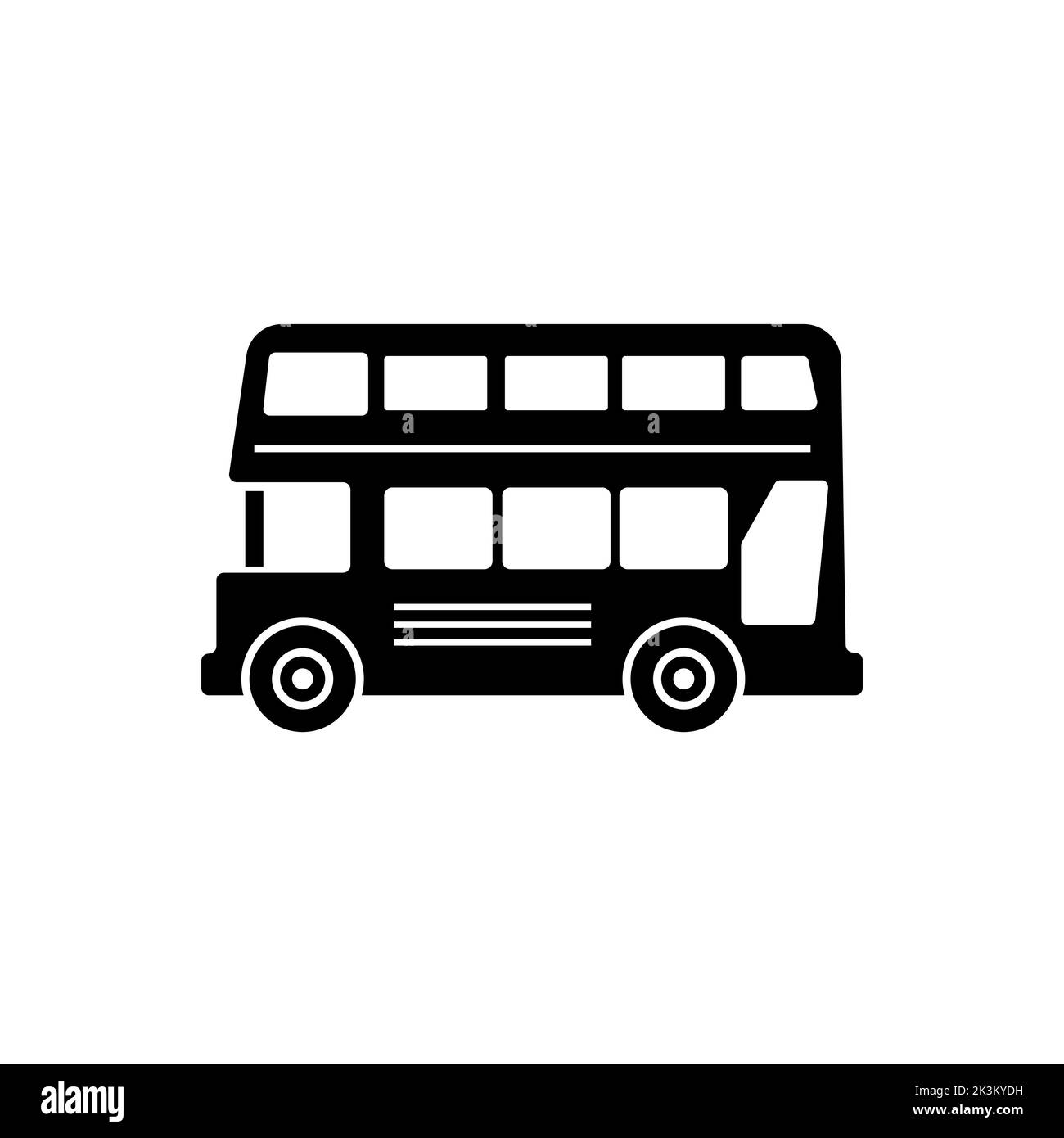 Vector de plantilla de diseño de icono de bus de dos pisos aislado Ilustración del Vector