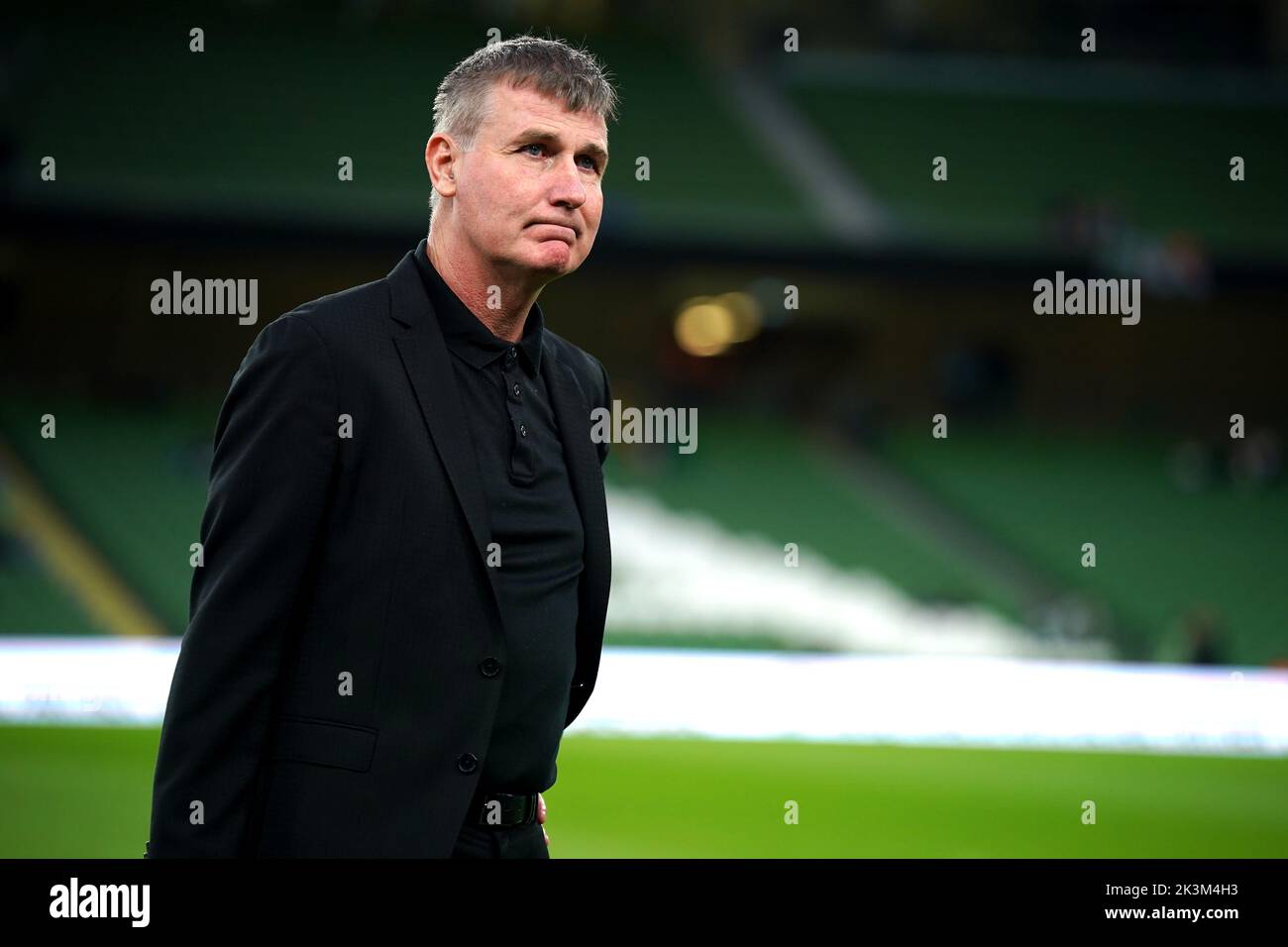 Stephen Kenny, entrenador principal de la República de Irlanda, antes del partido de la Liga de las Naciones de la UEFA en el estadio Aviva de Dublín, Irlanda. Fecha de la foto: Martes 27 de septiembre de 2022. Foto de stock