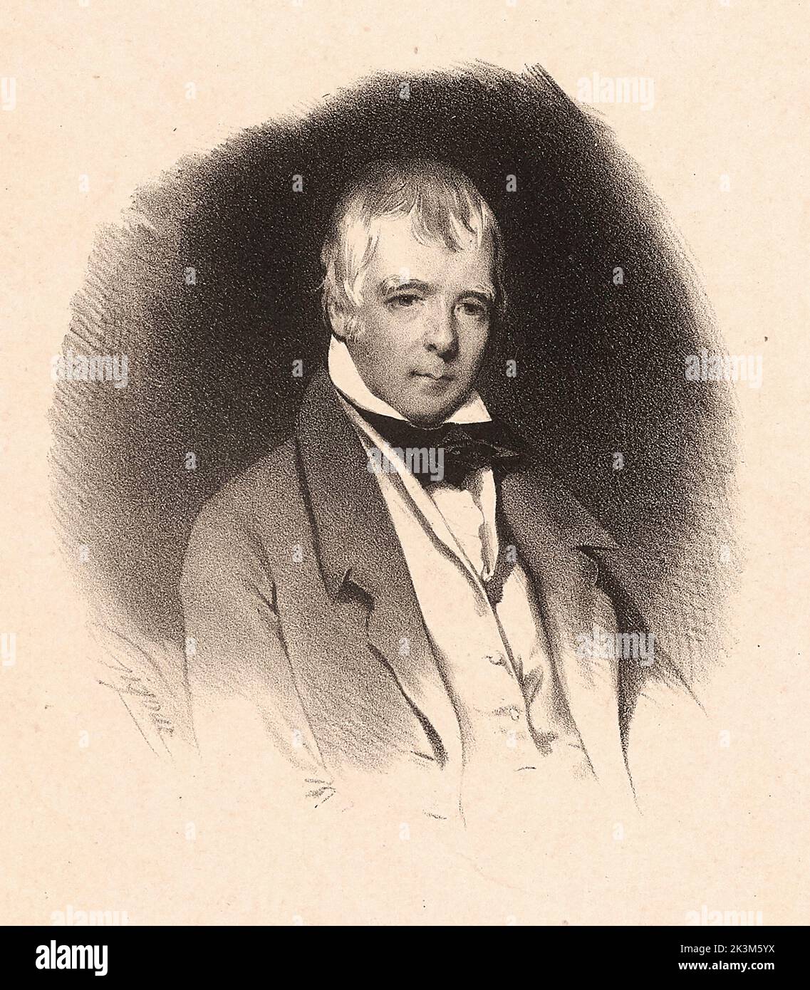 Walter Scott Retrato de Gigoux, Jean-François - 1824 Foto de stock