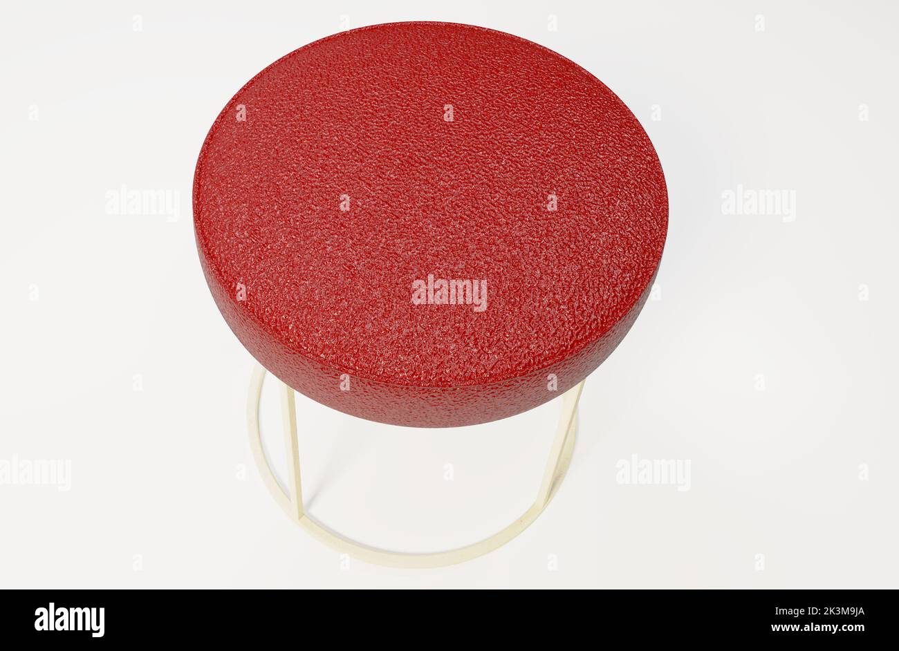 3D Renderizado de muebles de primera calidad - taburete con acabado en cuero - vista superior Foto de stock