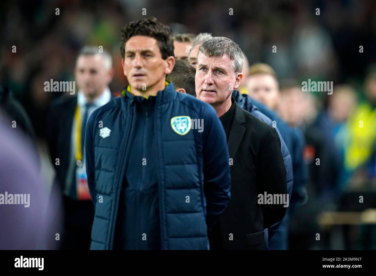 Stephen Kenny, entrenador principal de la República de Irlanda, antes del inicio del partido de la UEFA Nations League en el estadio Aviva de Dublín, Irlanda. Fecha de la foto: Martes 27 de septiembre de 2022. Foto de stock