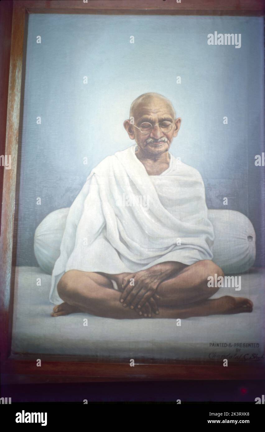 Gandhiji, Ashram de Gandhi, Ahmadabad, Gujrat Foto de stock
