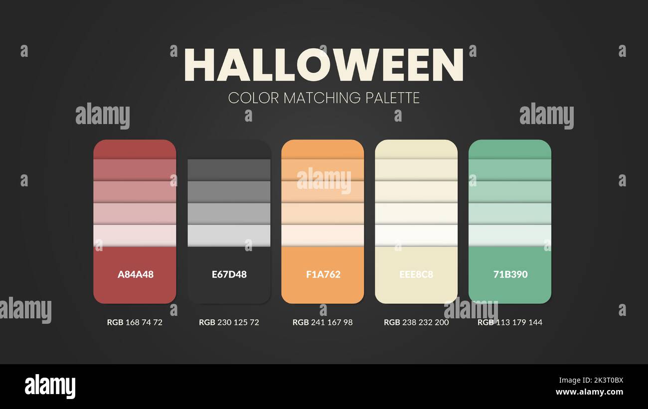 Halloween tema paletas de color o esquemas de color son tendencias