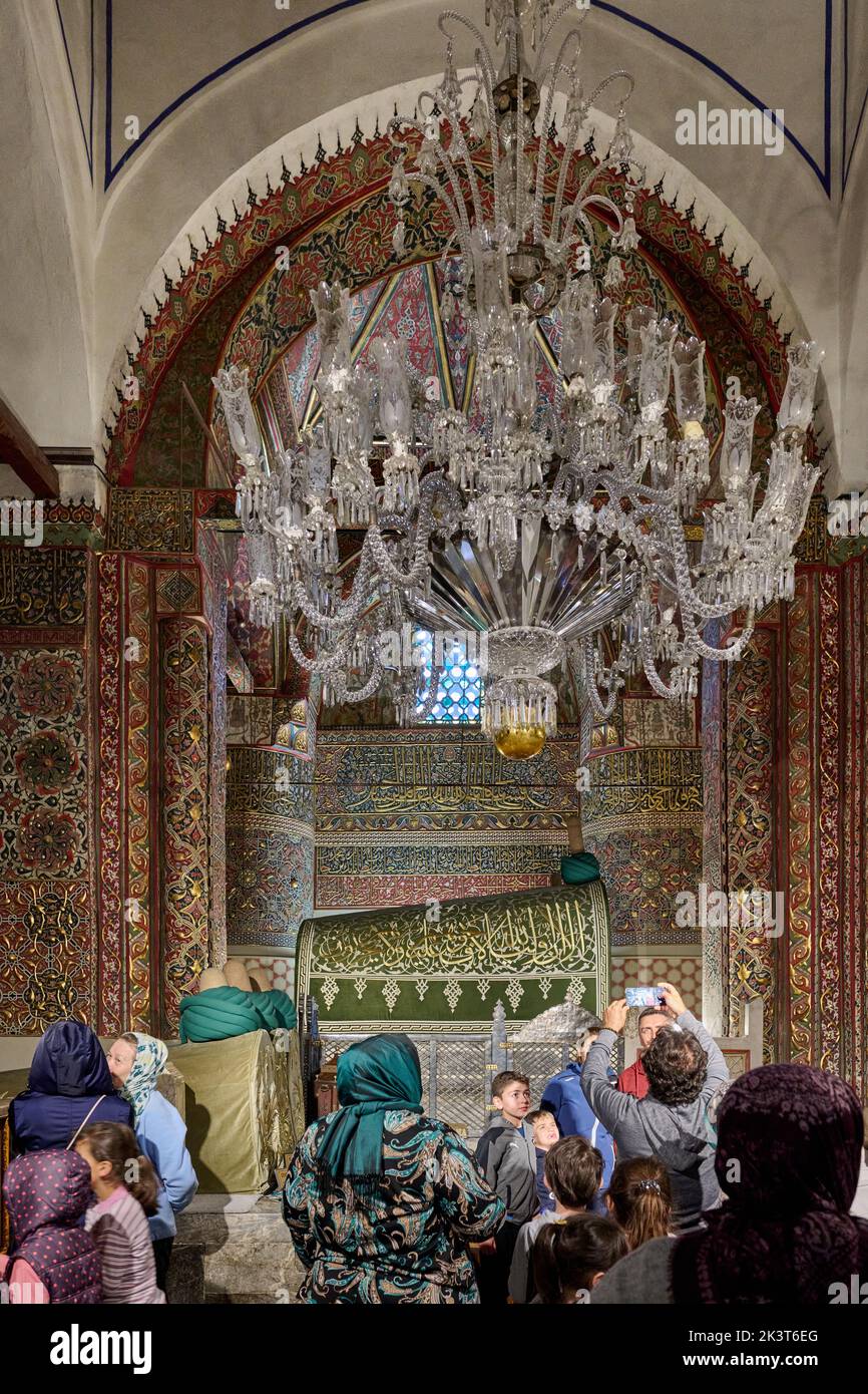 Innenaufnahme des Mausoleo und Museum des Mevlana Rumi, Hazreti Mevlana, Konya, Tuerkei |Foto interior del mausoleo y museo de Mevlana Rumi, Hazr Foto de stock
