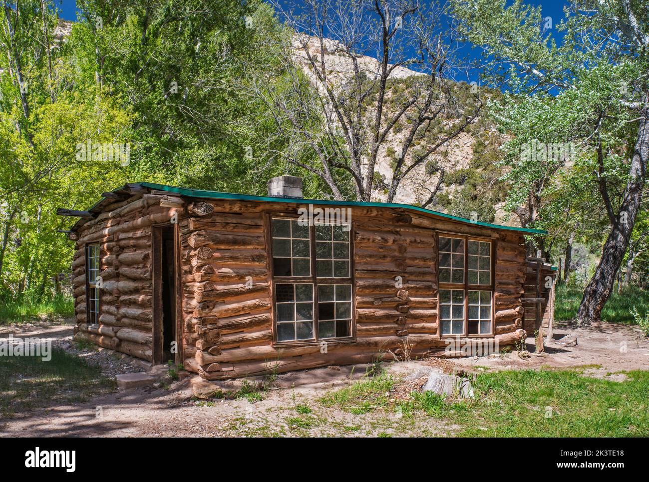 Cabaña Josie Morris, asentamiento de pioneros, Monumento Nacional Dinosaur, Utah, EE.UU Foto de stock