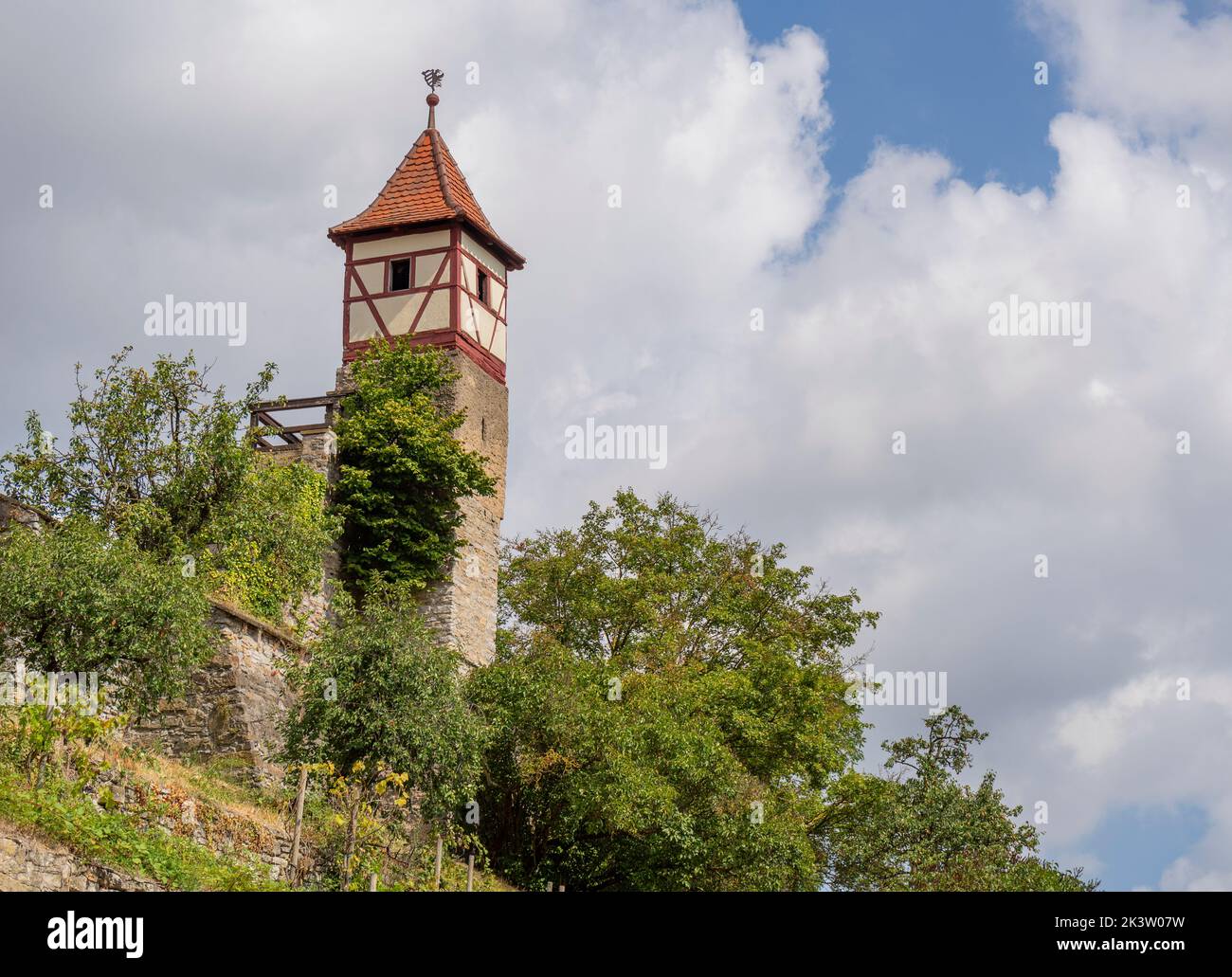 Torre pequeña en Bad Wimpfen, una ciudad balneario histórica en el distrito de Heilbronn en la región de Baden-Wuerttemberg, al sur de Alemania Foto de stock