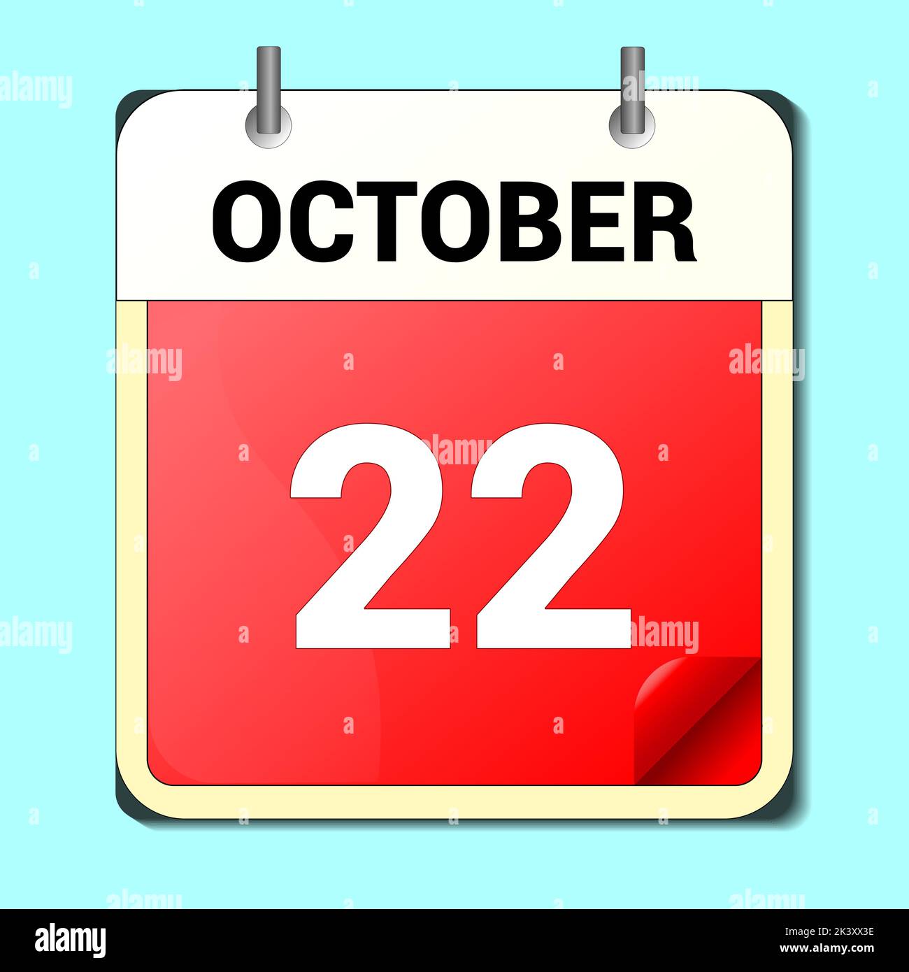 día en el calendario, formato de imagen vectorial, octubre Ilustración del Vector
