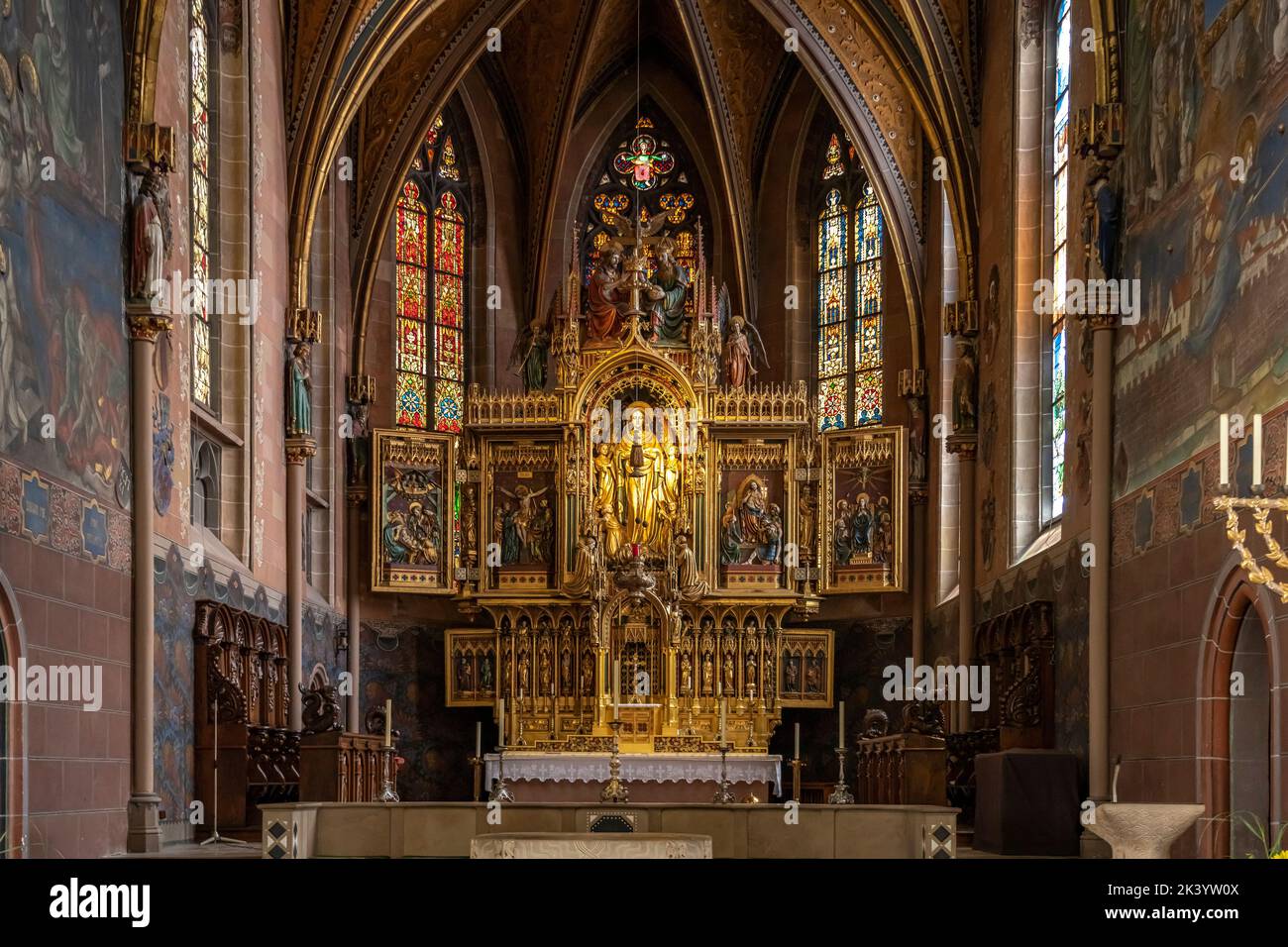 Altar des Villinger Münster Münster Unserer Lieben Frau, Villingen-Schwenningen, Schwarzwald, Baden-Württemberg, Deutschland | The Villinger Minste Foto de stock