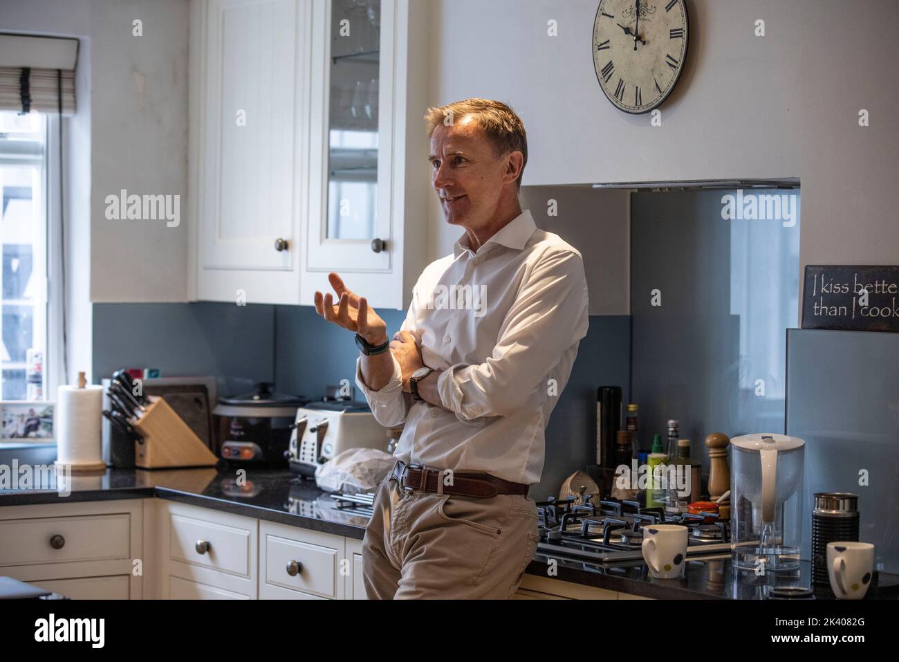 Jeremy Hunt, ex ministro del gabinete del Partido Conservador en su casa en Pimlico, Londres, Inglaterra, Reino Unido Foto de stock