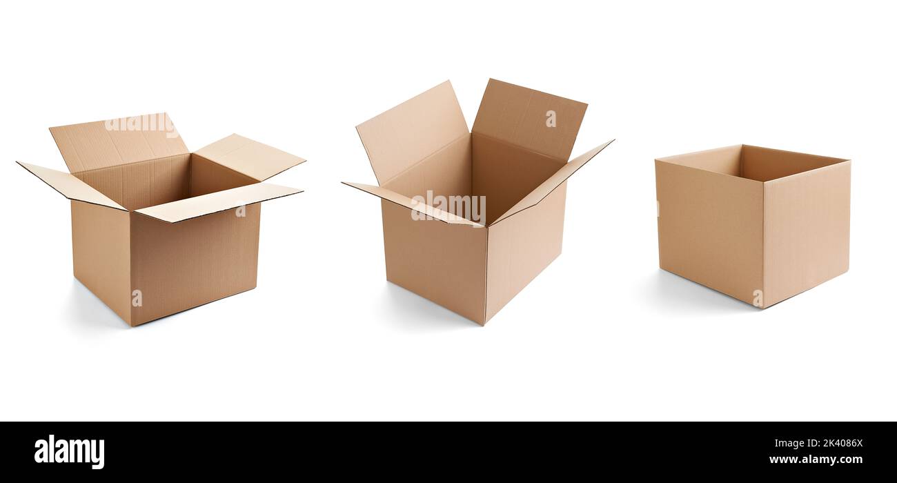 caja entrega embalaje cartón embalaje embalaje envase regalo almacenamiento después de enviar transporte Foto de stock
