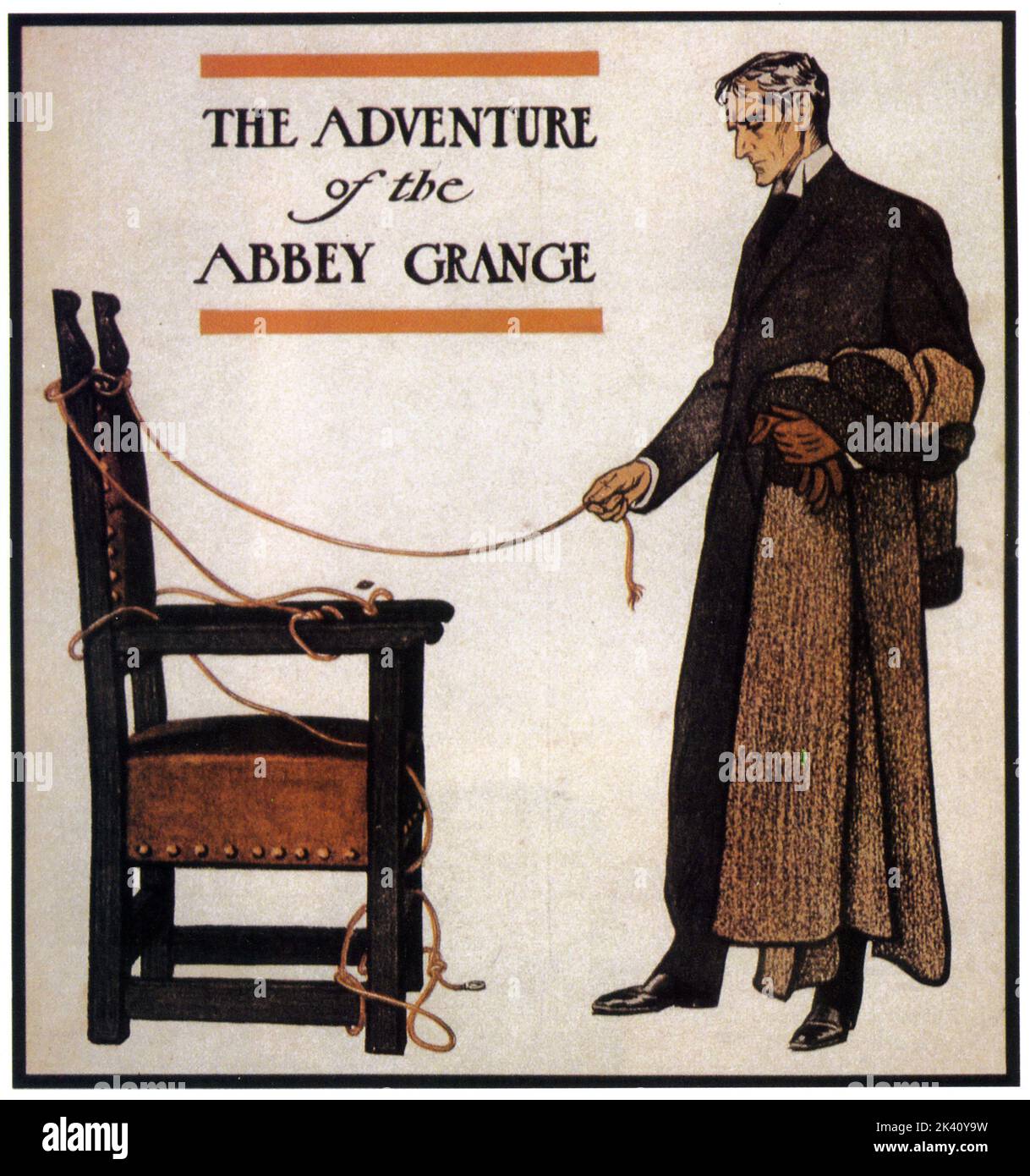 SHERLOCK HOLMES según lo dibujado por Frederic Dorr Steele para la portada de la revista Collier's Serialización de la aventura de la abadía Grange por Arthur Conan Doyle en diciembre de 1904. Foto de stock