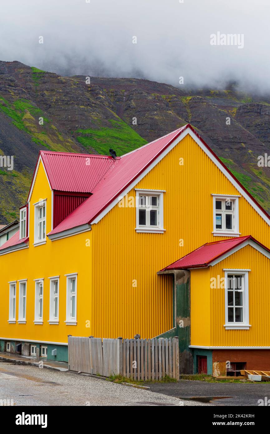 Distrito histórico, Isafjordur, Islandia, Europa Foto de stock
