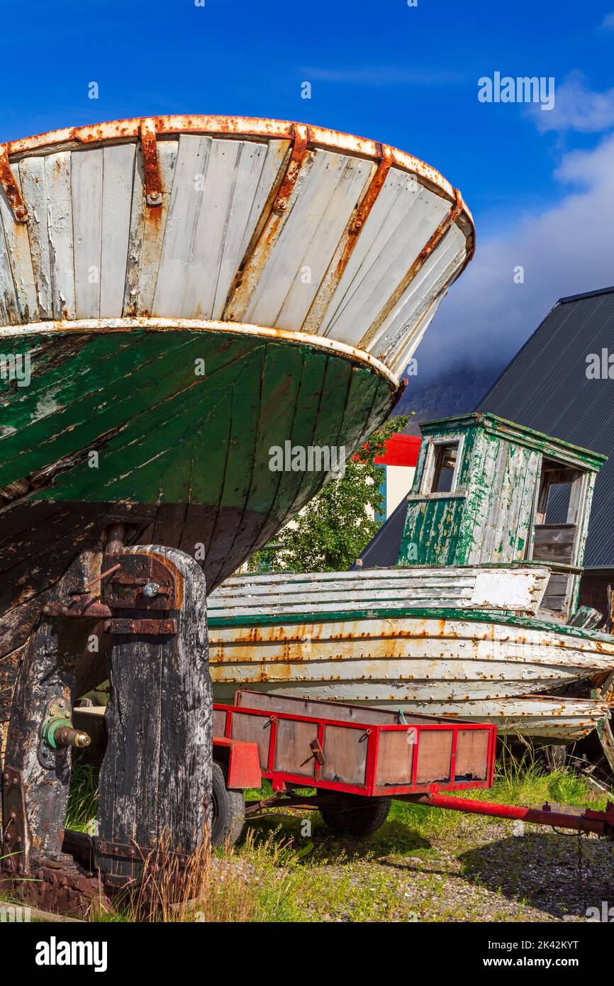 Barcos de pesca en Isafjordur, Islandia, Europa Foto de stock