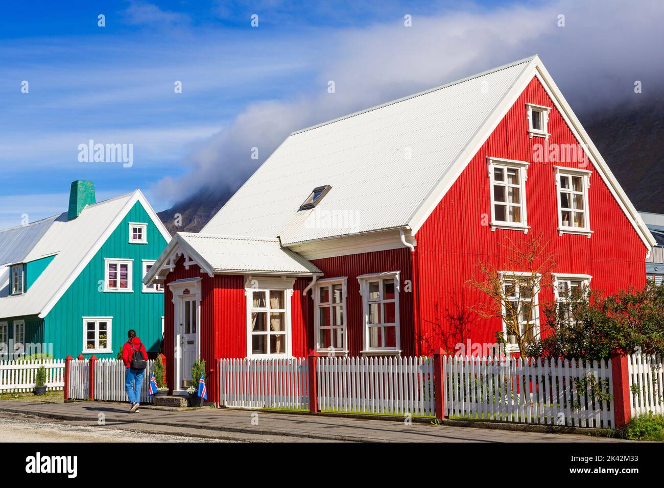 Distrito histórico, Isafjordur, Islandia, Europa Foto de stock