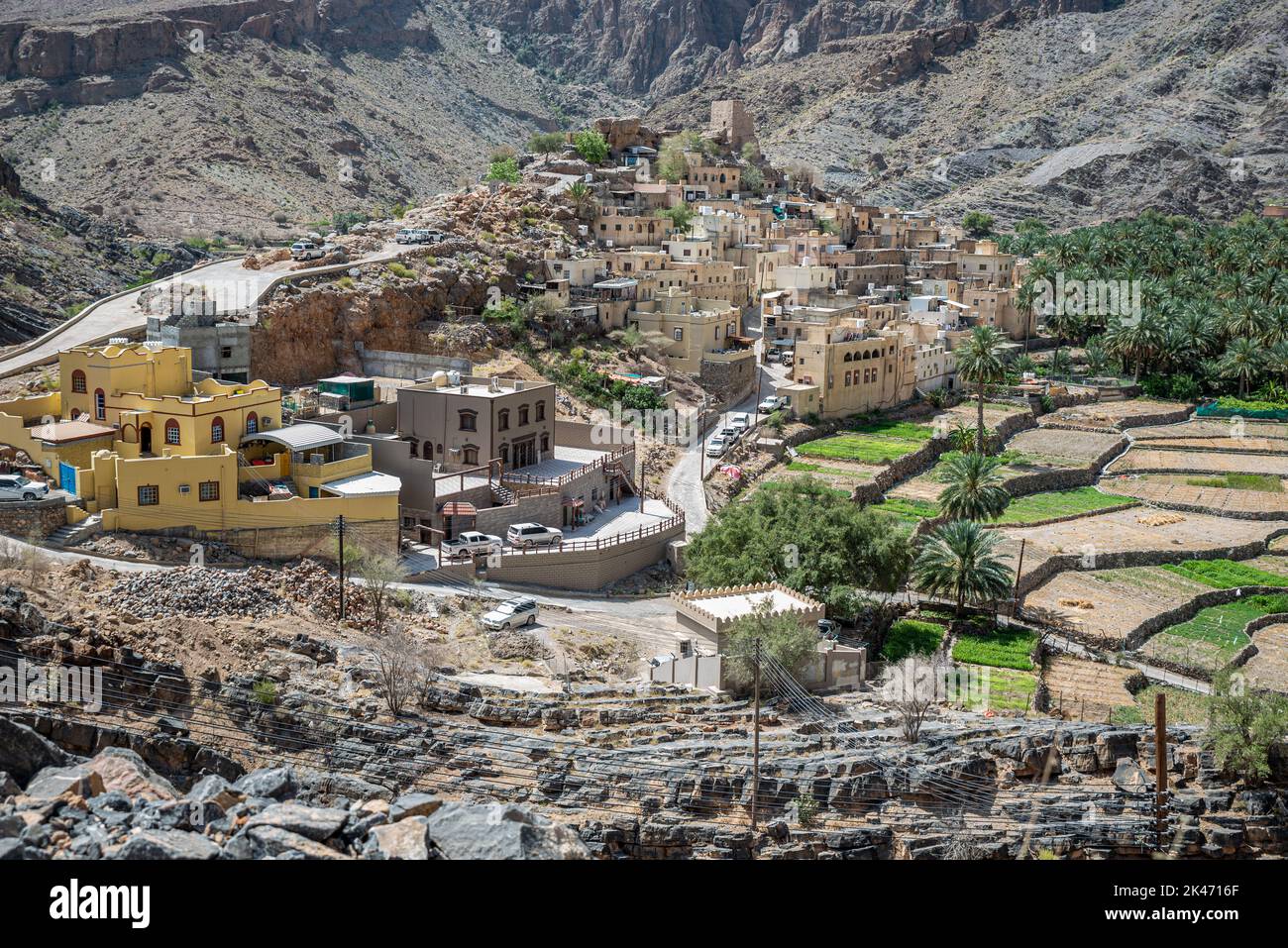 Pueblo tradicional de montaña de Balad Seet, Omán Foto de stock