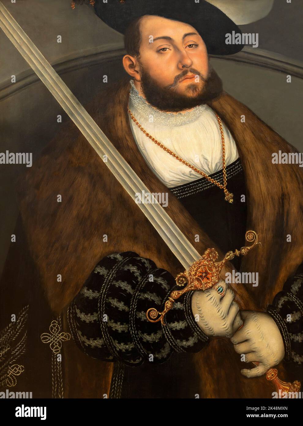 Johann Friedrich I, El Magnánimo, Elector de Sajonia, Lucas Cranach el Viejo, alrededor de 1535, Gemaldegalerie, Berlín, Alemania, Europa Foto de stock