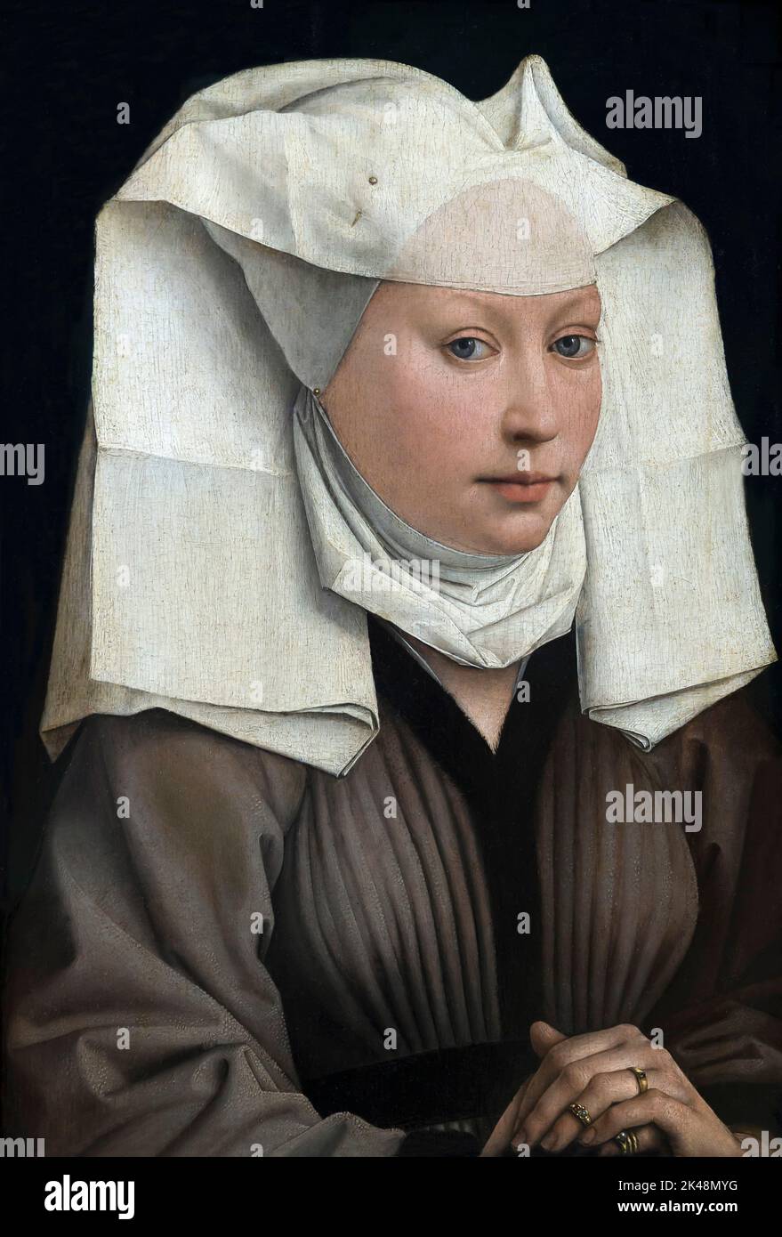 Retrato de una mujer joven, Rogier van der Weyden, alrededor de 1440-1445, Gemaldegalerie, Berlín, Alemania, Europa Foto de stock
