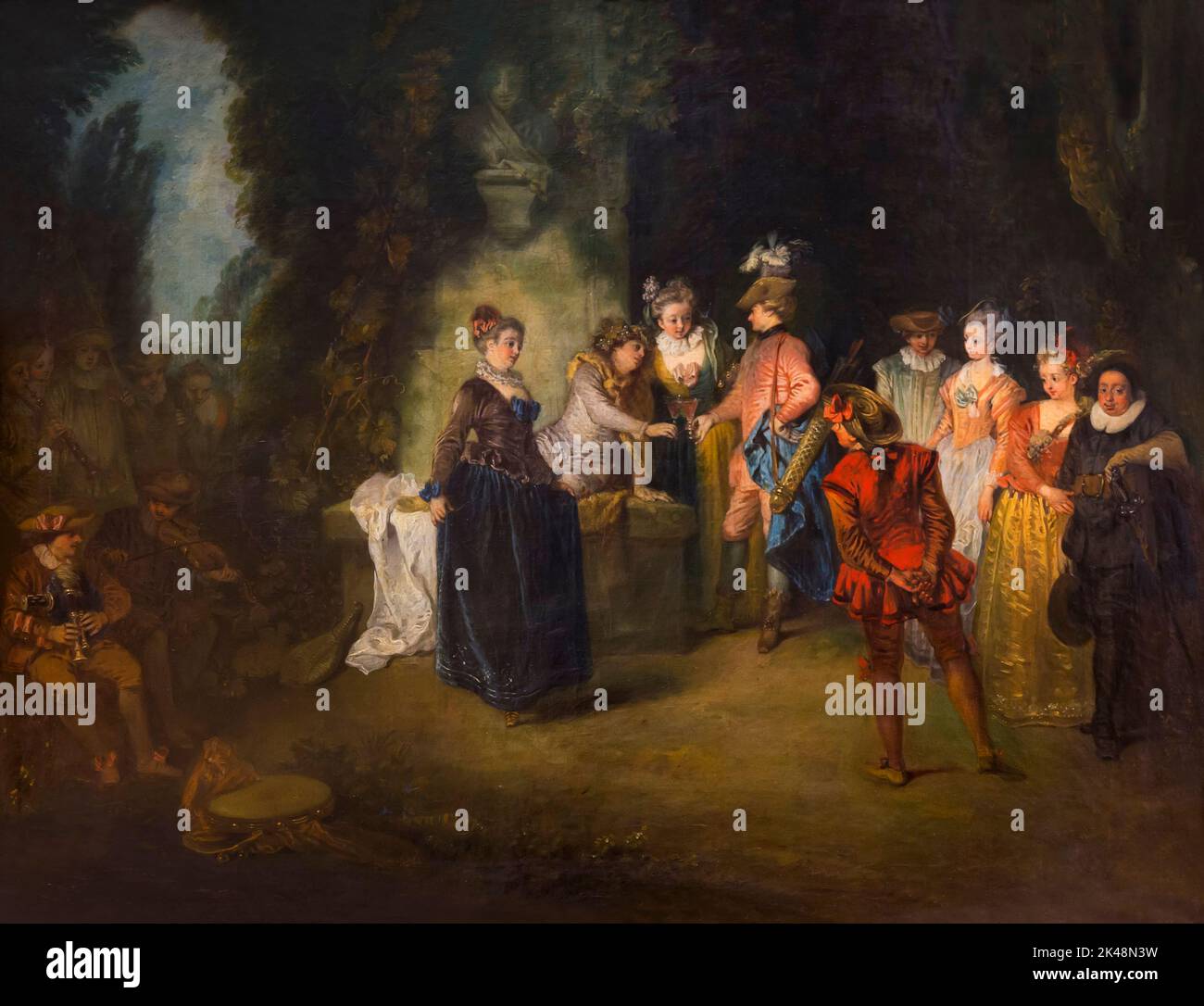 The French Comedy, Jean Antoine Watteau, 1715-1717, Gemaldegalerie, Berlín, Alemania, Europa Foto de stock
