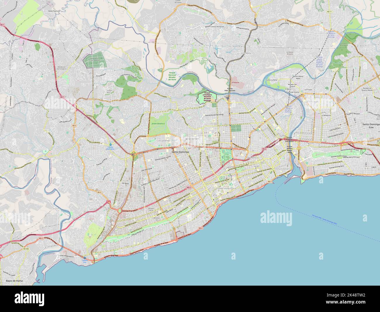 Mapa de santo domingo distrito nacional fotografías e imágenes de alta