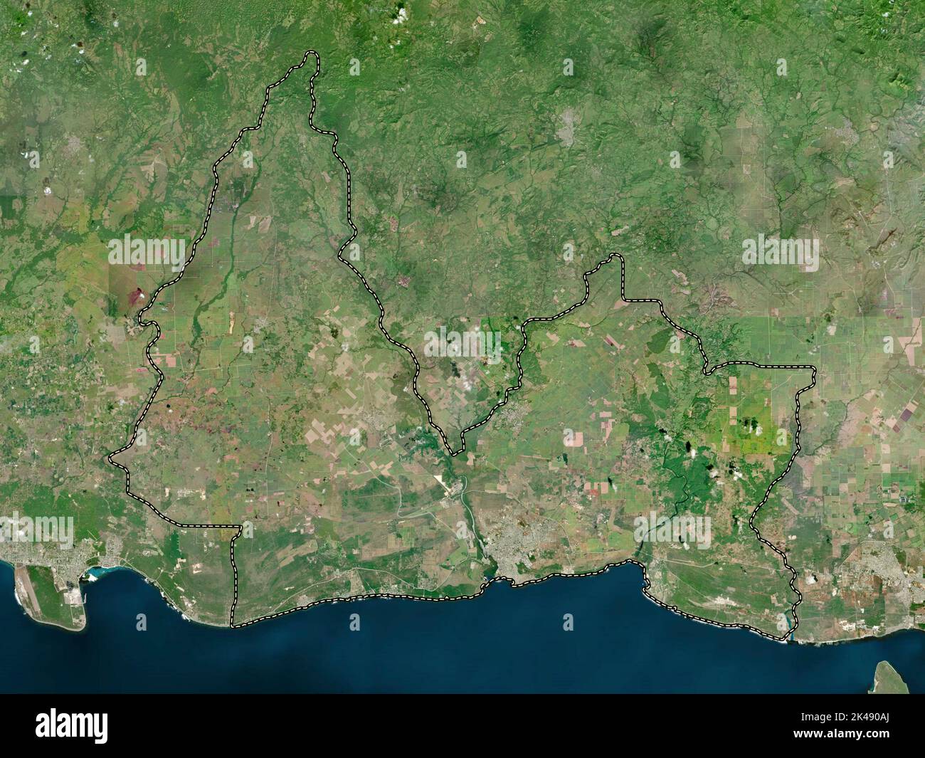 San Pedro de Macoris, provincia de República Dominicana. Mapa satelital