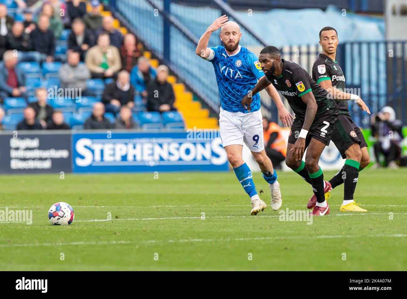 Stockport, Reino Unido. 1st Octubre 2022during El partido Sky Bet League 2 entre el Condado de Stockport y Walsall en el Estadio Edgeley Park, Stockport el sábado 1st de octubre de 2022. (Crédito: Mike Morese | MI News) Crédito: MI News & Sport / Alamy Live News Foto de stock