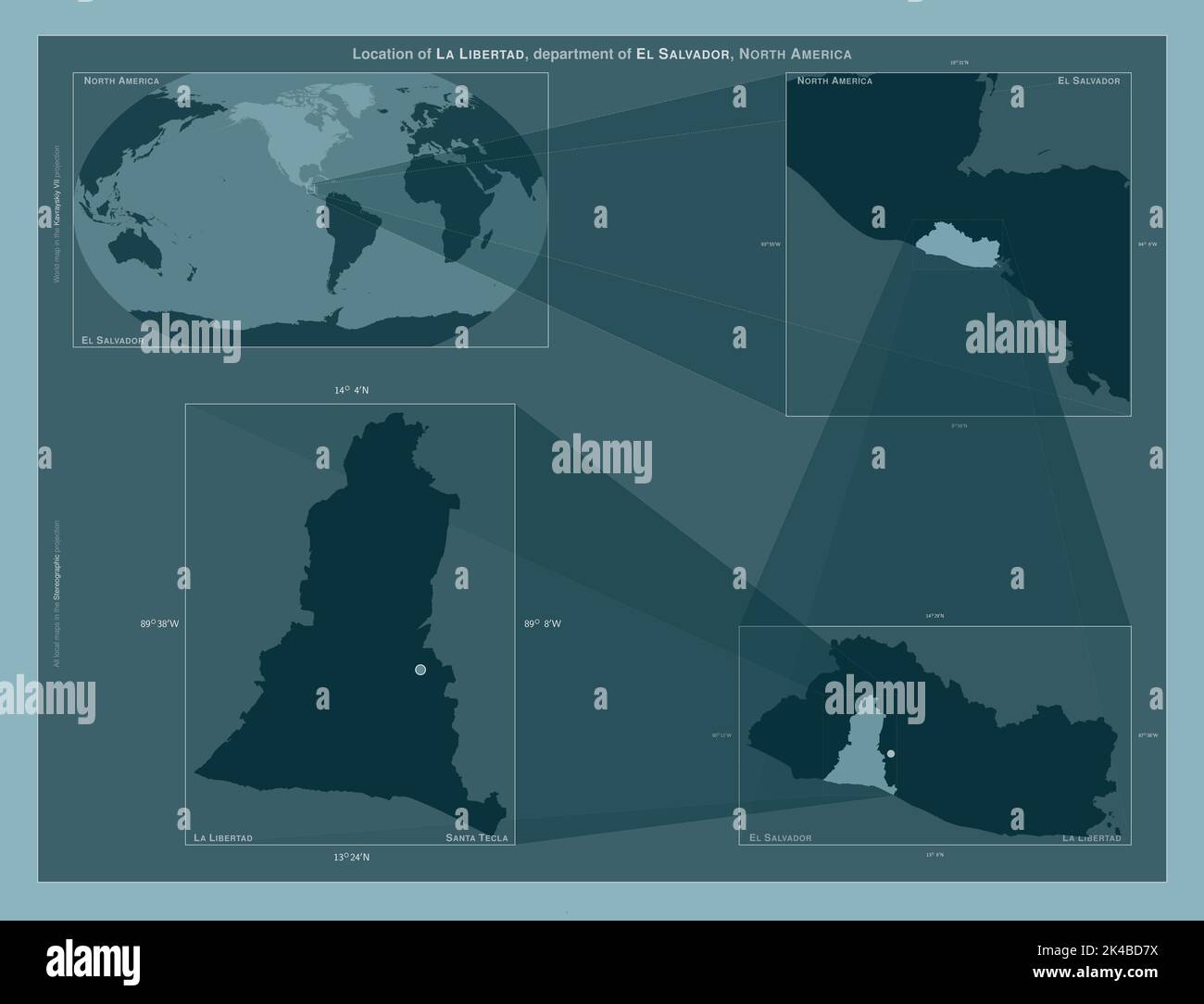 La Libertad, departamento de El Salvador. Diagrama que muestra la