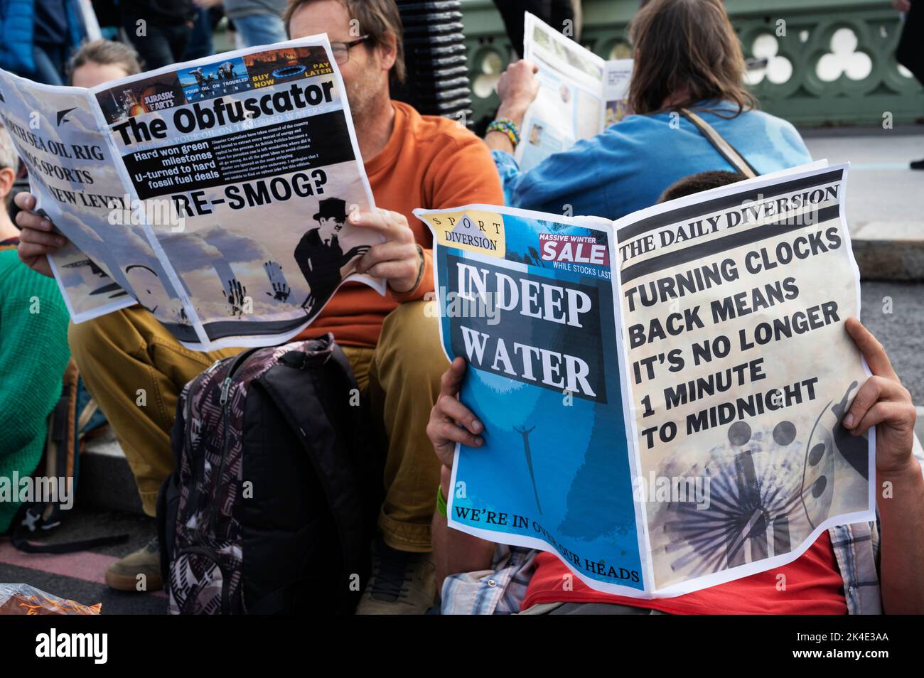 Londres. La gente protesta contra la industria petrolera y la crisis del costo de vida. Foto de stock