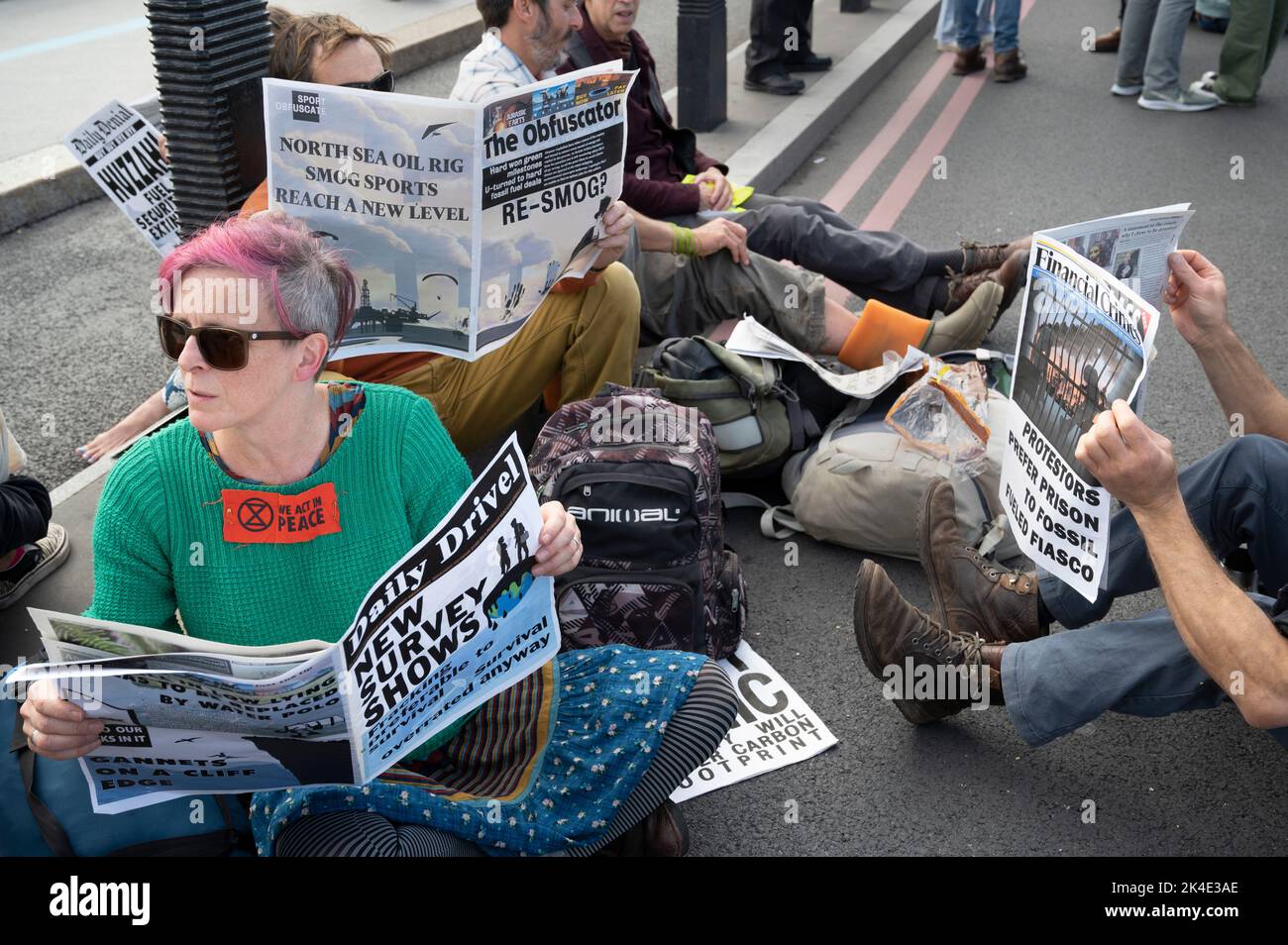 Londres. La gente protesta contra la industria petrolera y la crisis del costo de vida. Foto de stock