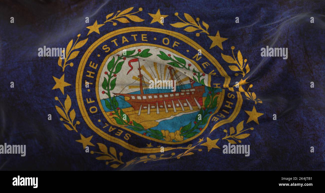 Antigua Bandera del estado americano de New Hampshire, región de los Estados Unidos Foto de stock
