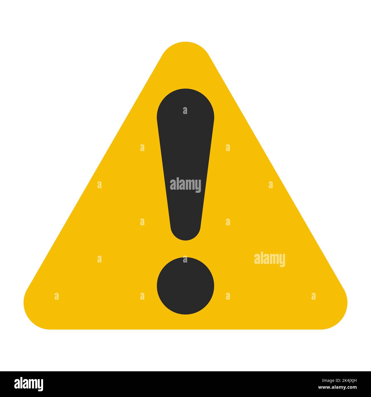Triángulo amarillo, símbolo de peligro, signo de exclamación de alerta Atención Ilustración del Vector