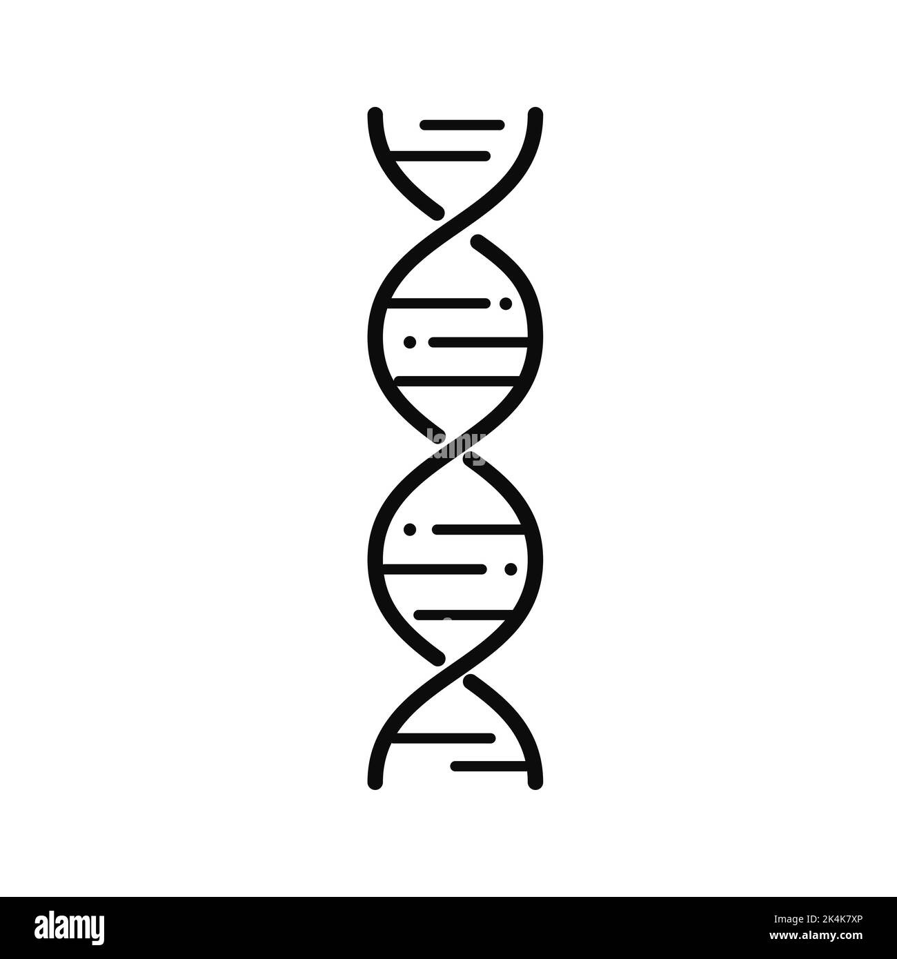 Icono de DNA Helix. Cromosoma negro genético con gen biológico y arn Imagen Vector de stock Alamy