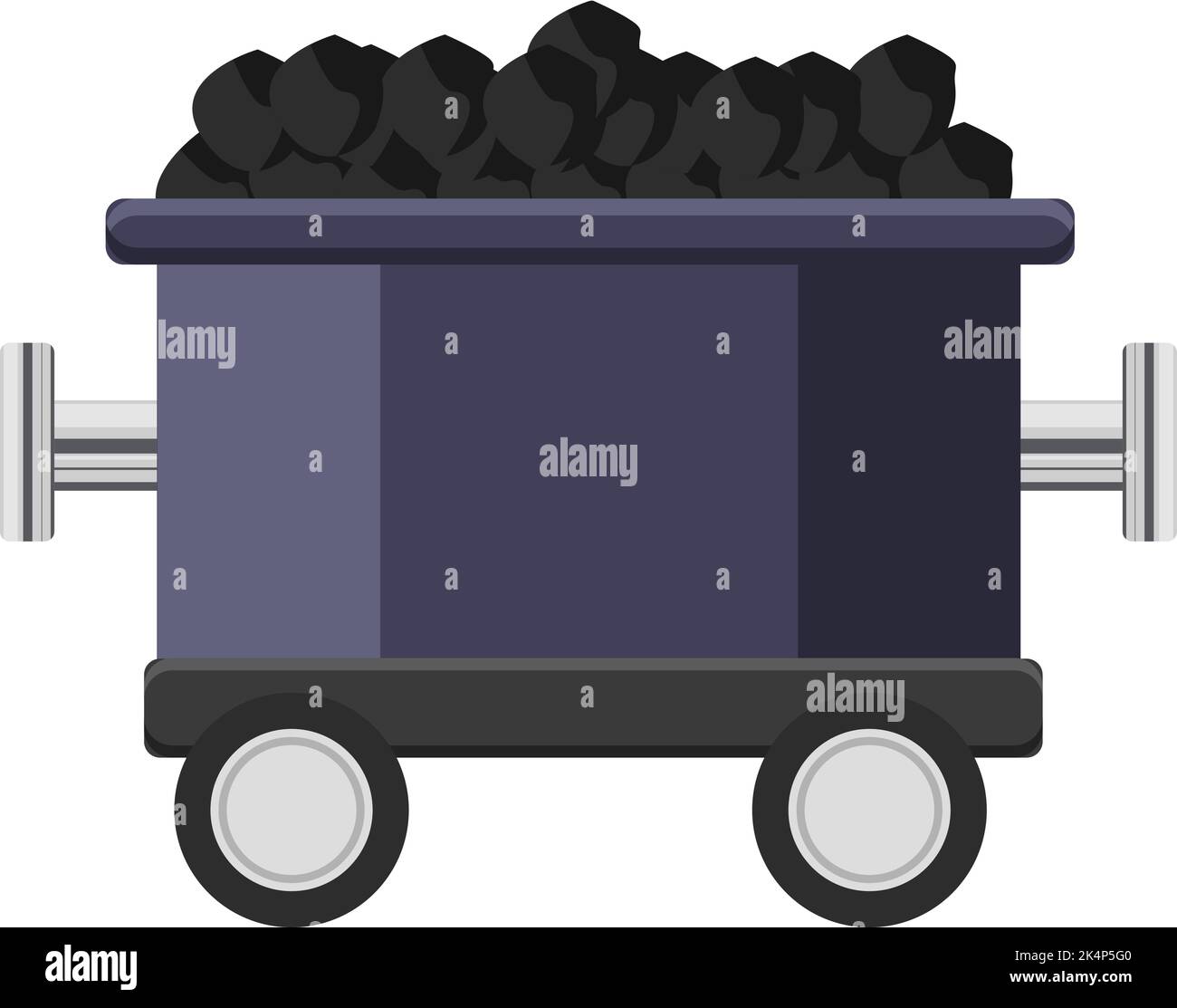 Vagón de carbón, ilustración, vector sobre fondo blanco. Ilustración del Vector