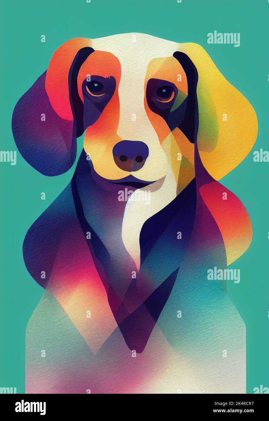 Una representación 3D del perro beagle con ropa humana aislada en fondo  verde Fotografía de stock - Alamy