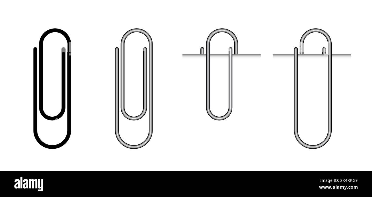 Clips metálicos sobre fondo transparente. Dibujo de dibujos animados