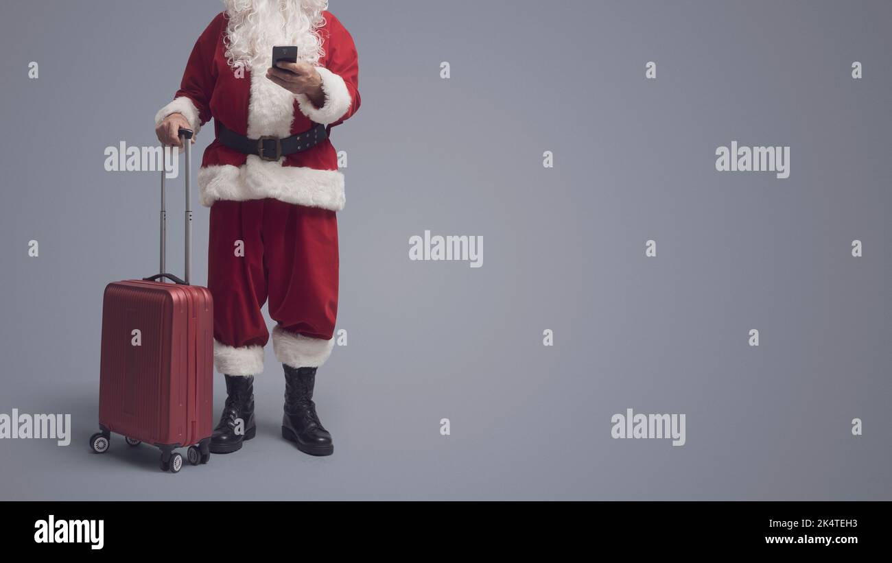Funda protectora para maleta de viaje, diseño de Papá Noel con texto en  inglés Santa Claus, para maletas de 18 a 28 pulgadas