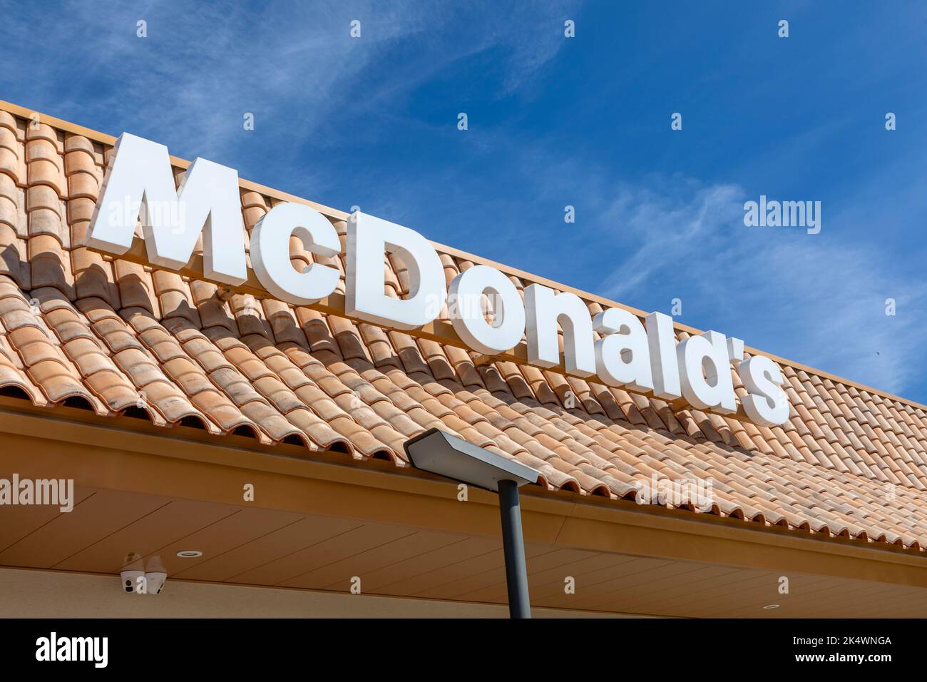 Restaurante McDonalds, Le Barcares, Francia. Foto de stock