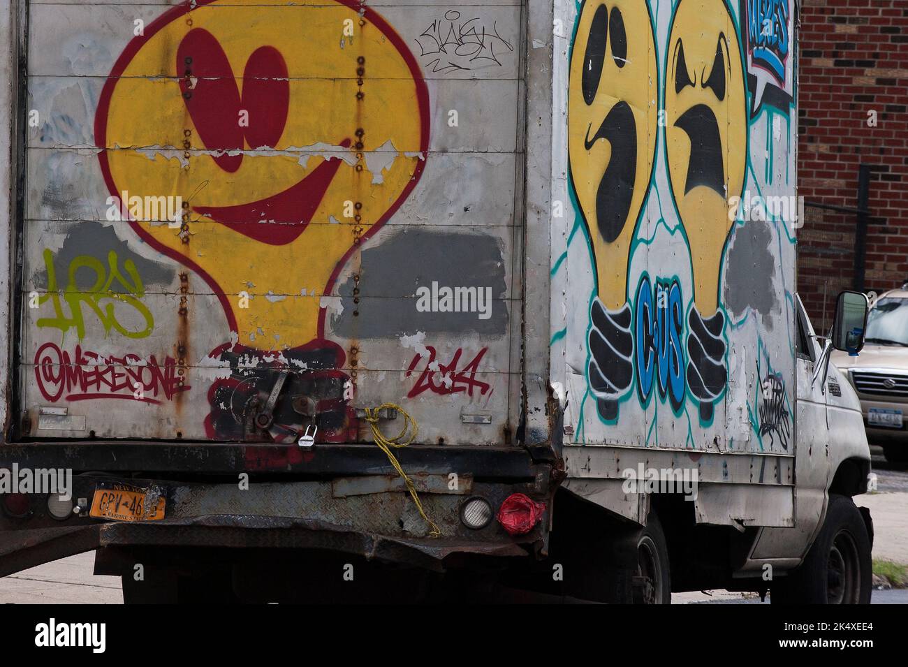 Cara de graffiti de camiones Foto de stock