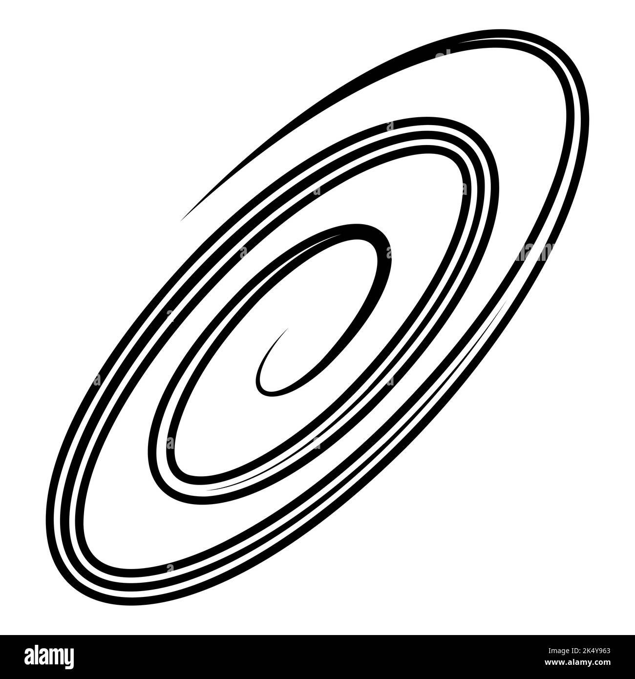 Galaxia espiral ovalada, logotipo de información de tecnología de base de datos, remolino Ilustración del Vector