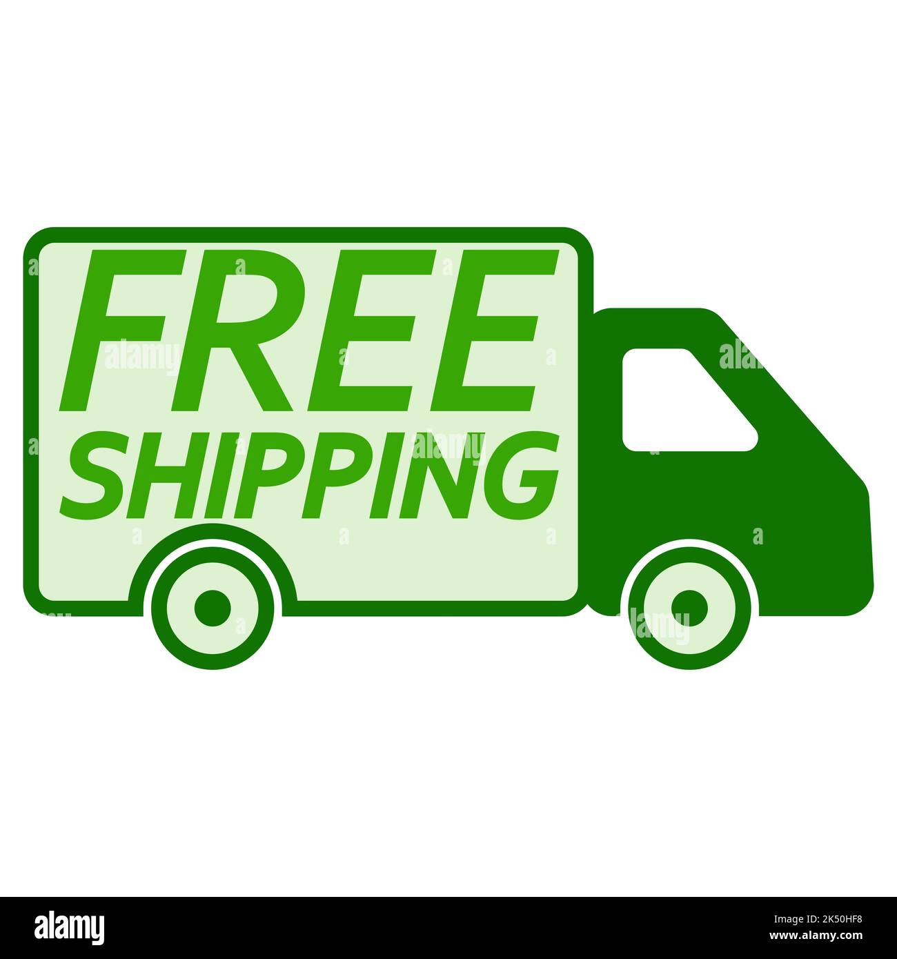 Envío libre de la furgoneta verde icono de la entrega del coche del negocio envío libre Ilustración del Vector