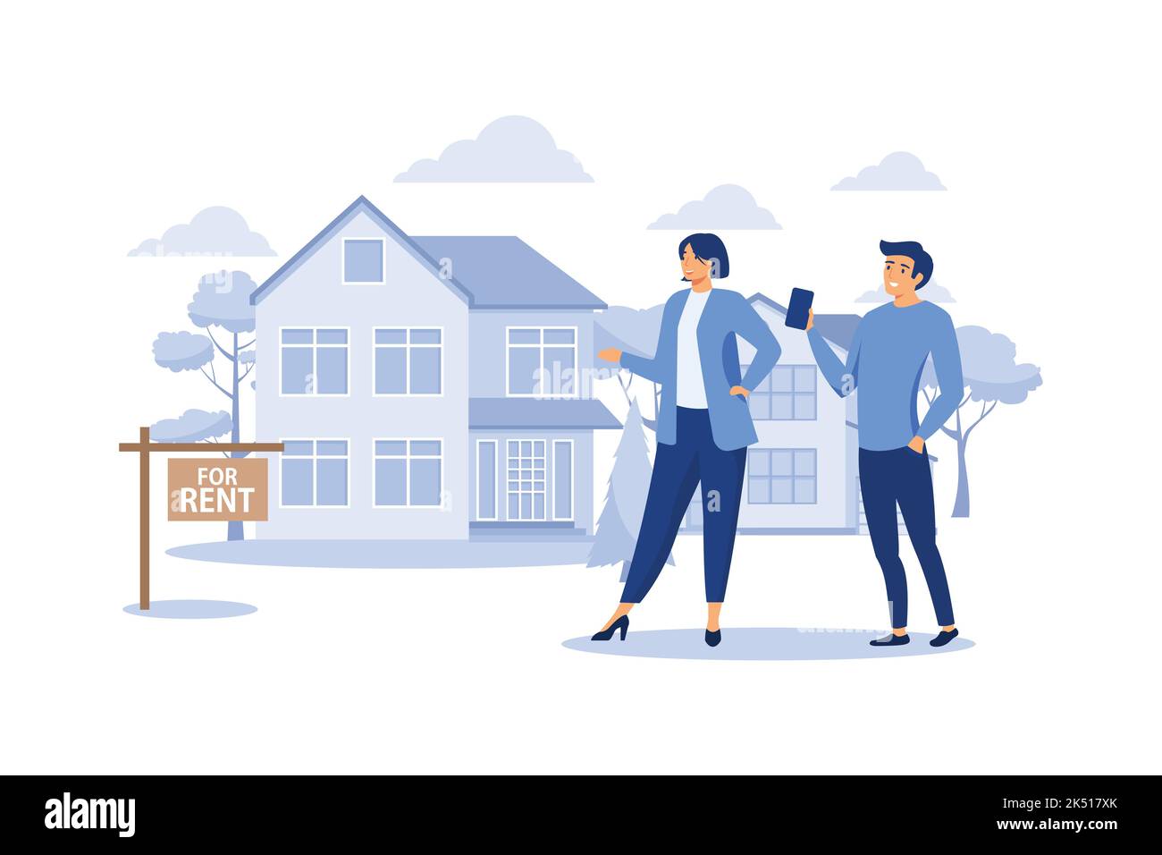 Banner para ventas, casa de publicidad, casa de campo, agente con