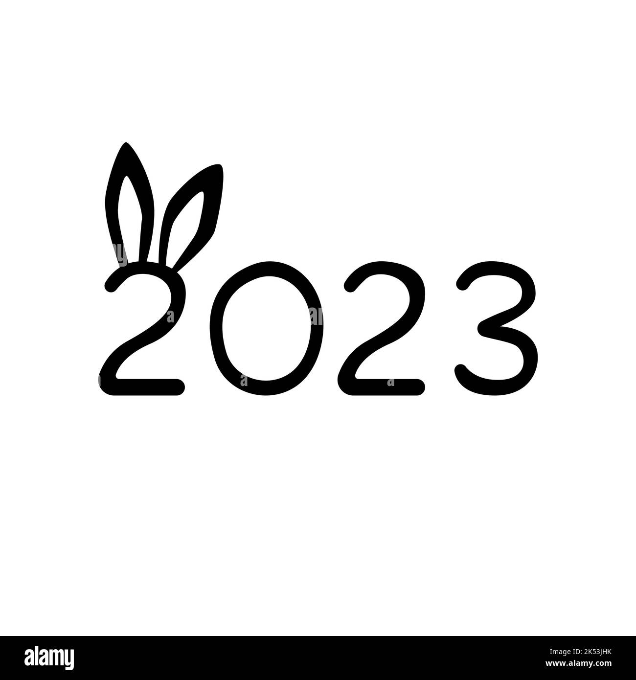 Feliz año nuevo Ilustración vectorial con origami 2023 años Números Bunny  Annual animal zodiaco signo de 2023 en el calendario chino. Año del Imagen  Vector de stock - Alamy